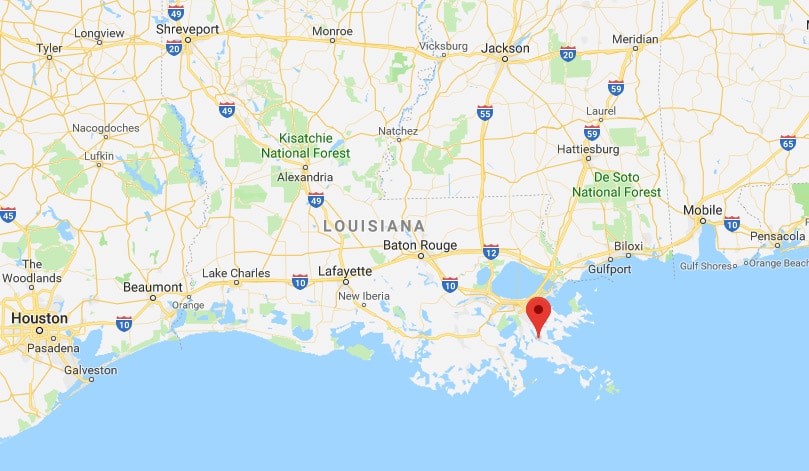 Map of Plaquemines Parish Louisiana